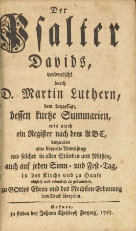 Der Psalter Davids