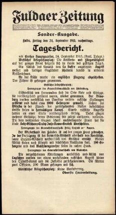 Ausgabe vom Freitag, den 24. September 1915.