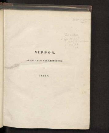 Abt. 1: Mathematische und physische Geographie vom Reiche Nippon