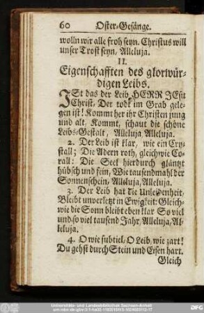 II. Eigenschafften des glorwürdigen Leibs.