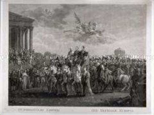 Die Befreier Europas - Allegorischer Triumphzug der drei verbündeten Monarchen zum Tempel der Eintracht
