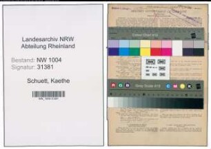 Entnazifizierung Kaethe Schuett , geb. 26.08.1898 ()