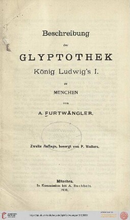 Beschreibung der Glyptothek König Ludwig's I. zu München