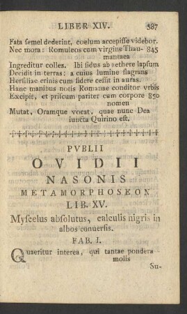 Lib. XV. Myscelus absolutus, calculis nigris in albos conversis
