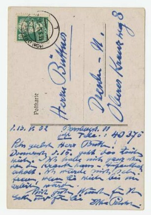 Rückseite mit Autograph von Etha Richter