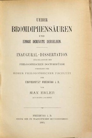 Über Bromdiphensäuren und einige Derivate derselben