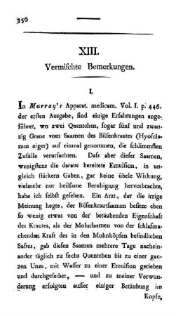 XIII. Vermischte Bemerkungen.