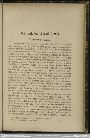 Der Satz des Schwedischen