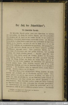 Der Satz des Schwedischen