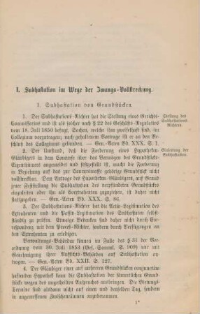 I. Subhastation im Wege der Zwangs-Vollstreckung.