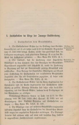 I. Subhastation im Wege der Zwangs-Vollstreckung.