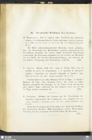 16. Chemische Wirkung des Lichtes