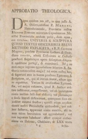 Approbatio Theologica. [Approbatio Theologica Ordinis.]