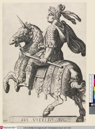 AVL. VITELIVS. AVG. [Vitellius zu Pferde; Emperor Vitellus on Horseback]