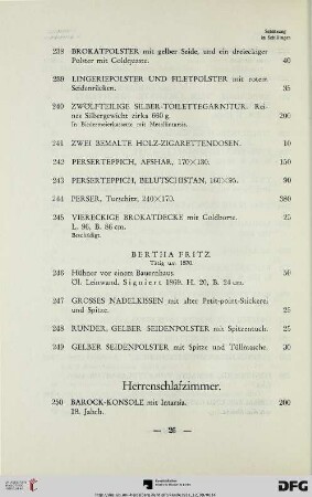 Herrenschlafzimmer (Nr. 250-284)
