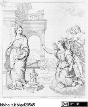 L'Imperiale e Reale Galleria Pitti / illustrata per cura di Luigi Bardi, Firenze : Tipografia Galileiana, 1837-1842, Band 1., Verkündigung (Taf. 107)