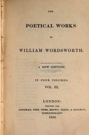 The poetical works of William Wordsworth : in four volumes. 3