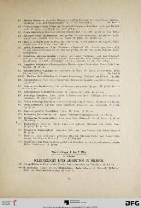 Kleinkunst und Arbeiten in Silber (Nr. 479-647)