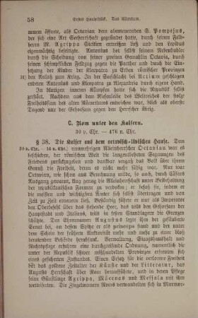 C. Rom unter den Kaisern. 30 v. Chr. - 476 n. Chr.