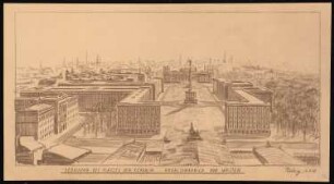 Umgestaltung des Platzes der Republik, Berlin-Tiergarten: Perspektivische Ansicht (Vogelschau) gen Osten