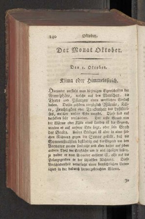 Der Monat Oktober.
