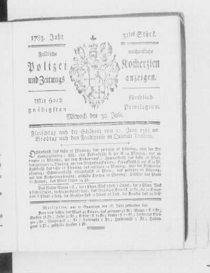 31tes Stück., Ausgabe vom 30. Juli 1783