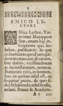Amico Lectori.