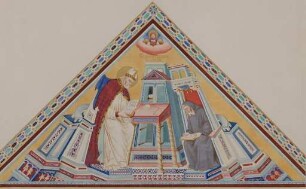Heiliger Hieronymus und ein schreibender Mönch mit Engel