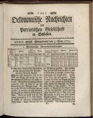 XXXIX. Stück. Sonnabends den 30 Sept. 1775.
