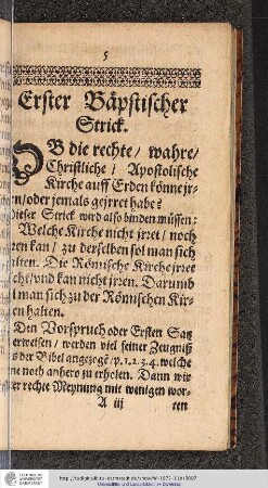 Erster Päpstlicher Strick.