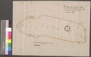 Leofels (Kr. Crailsheim) "Der sogenannte Weinberg" (Vermessungskarte) Beschreibung: Leinwand auf Pappe; Feld in Dreiecke aufgeteilt