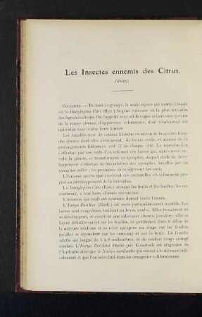 Les Insectes ennemis des Citrus.