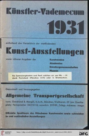 Künstler-Vademecum