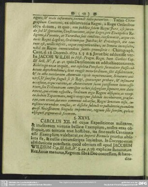 § XXVI. Sub Carolo XII.