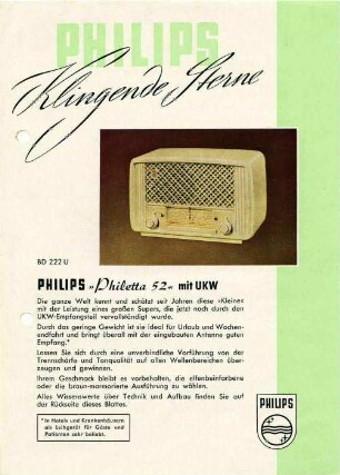 Philips klingende Sterne Philetta 52 - Saturn 53 - Sirius 53 Uranus 53