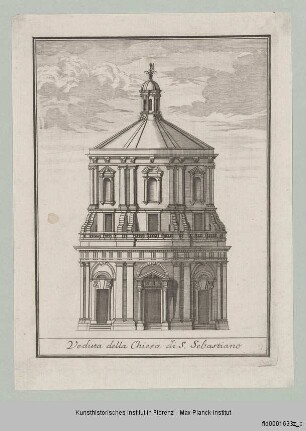 Veduten von Mailand : Ansicht des Civico Tempio di San Sebastiano in Mailand