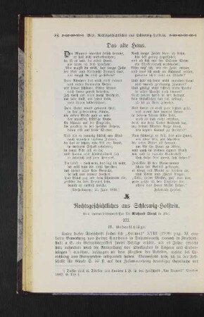 Gedicht: Das alte Haus.