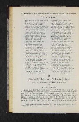 Gedicht: Das alte Haus.