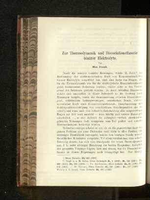 Zur Thermodynamik und Dissociationstheorie binärer Elektrolyte.