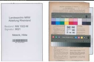 Entnazifizierung Hilde Melenk , geb. 30.03.1909 (Lehrerin)