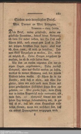 Sieben und dreyßigster Brief