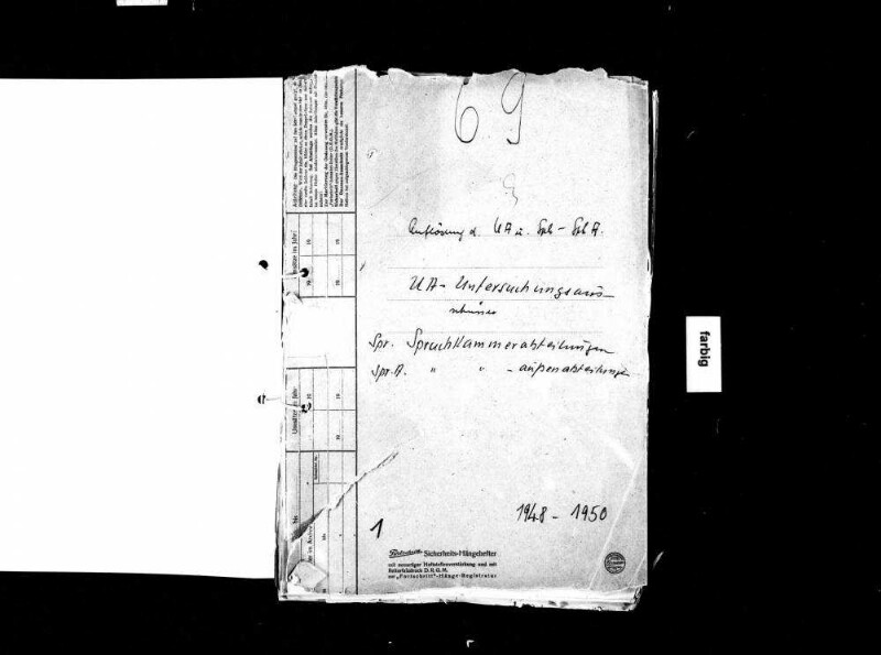 Auflösung der Untersuchungsausschüsse, der Spruchkammer- und Spruchkammeraußenabteilungen