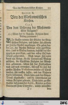 Sectio II. Von der Moscowitischen Kirchen.