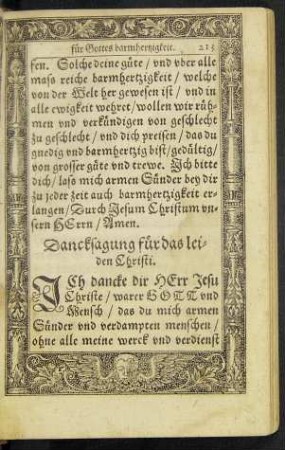 Dancksagung für das leiden Christi.