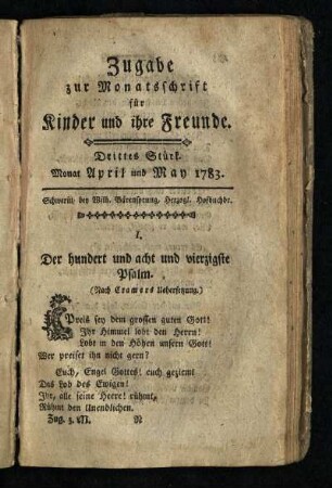 ¬Der¬ hundert und acht und vierzigste Psalm