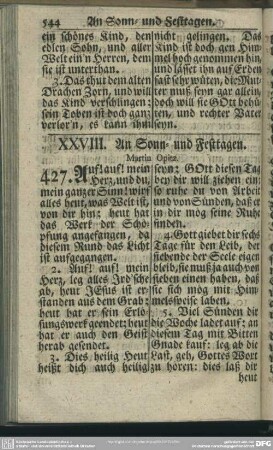 XXVIII. An Sonn- und Festtagen