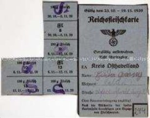 Fragment einer Reichsfleischkarte