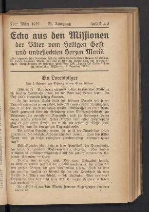 Heft 2 u. 3 Febr. März 1920