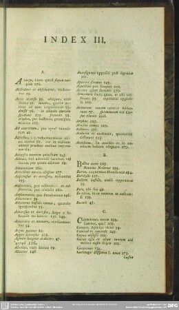 Index III.