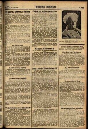 Zweite Ausgabe vom Freitag, den 12. November 1937.